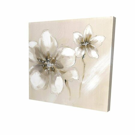 FONDO 32 x 32 in. Two Cream Flowers-Print on Canvas FO2791261
